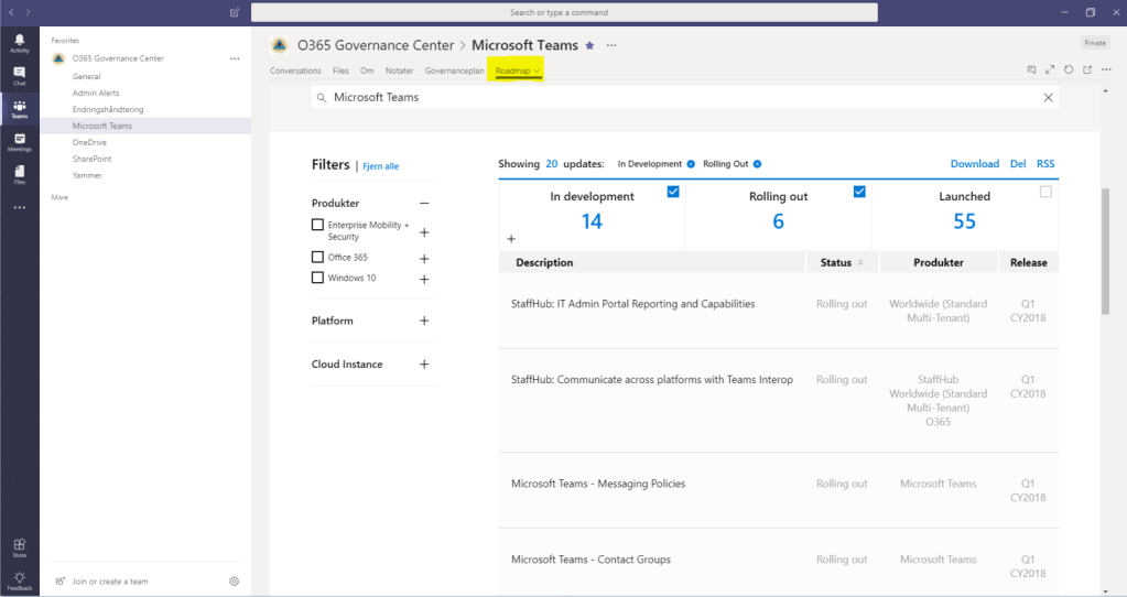Simplify your work by using filtered views in the new Microsoft 365 Roadmap to focus on the updates of your core area