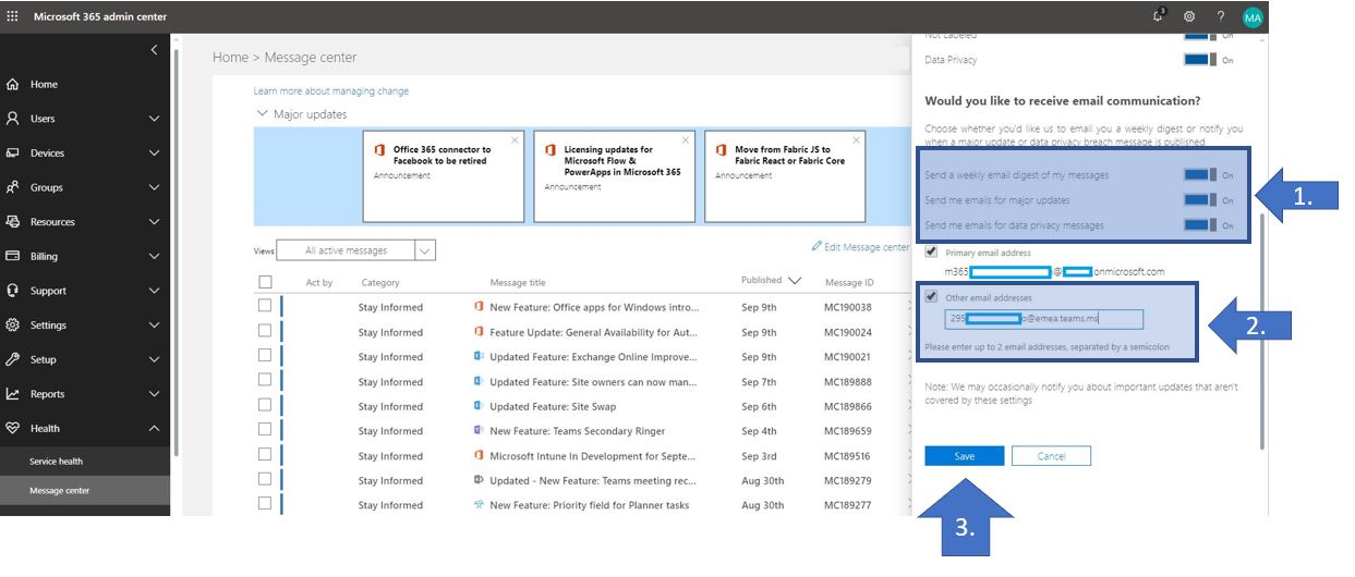 How to view messages from Microsoft 365 Message Center in a Channel in ...